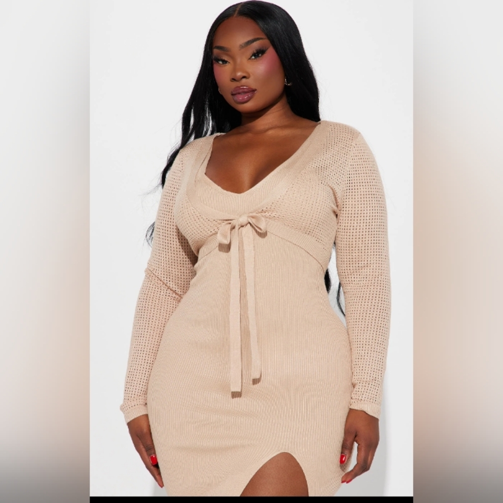 midi dress beige